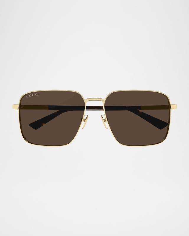 Subtle Web 60mm Square Metal Sunglasses